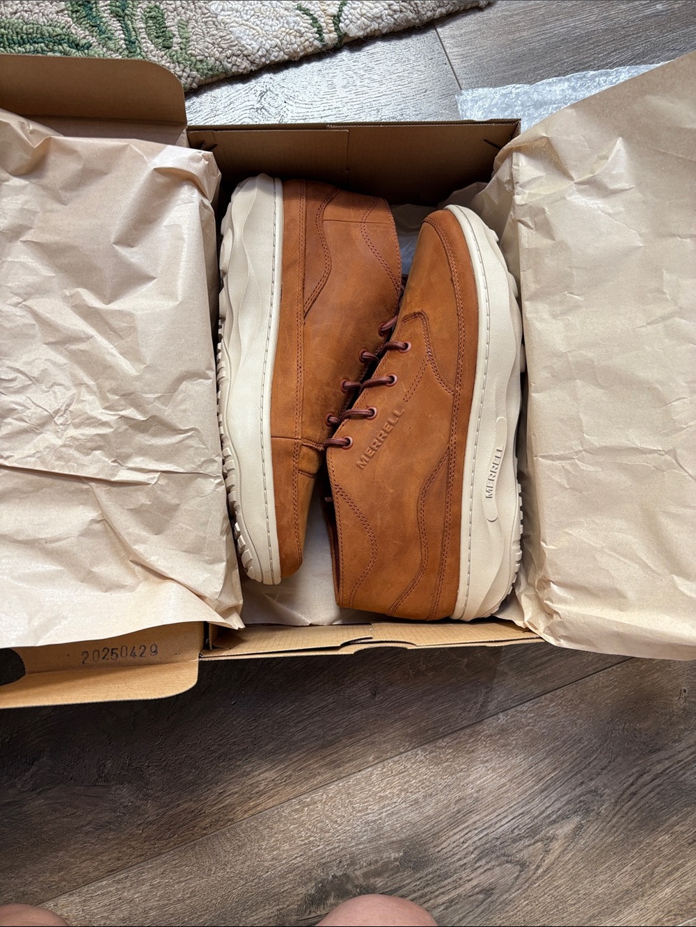 Merrell Men's Brown Leather Slip-On Casual Sneakers